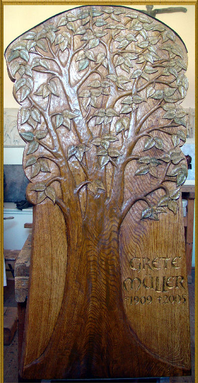 Tomb of oak with carved Tree of Life