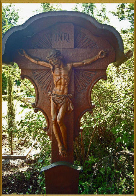 Baroque cemetery cross with copper roof