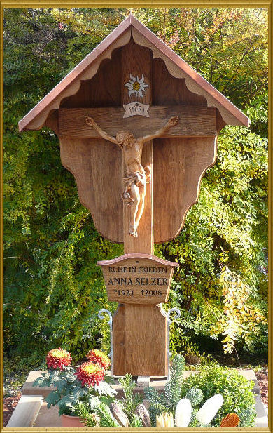 traditional oak cross for cemetery