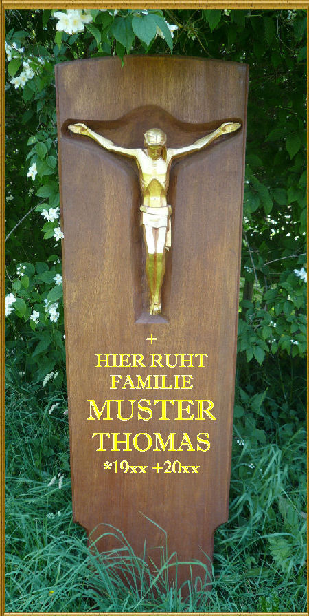 Tomb of tropical wood with gold-plated Corpus