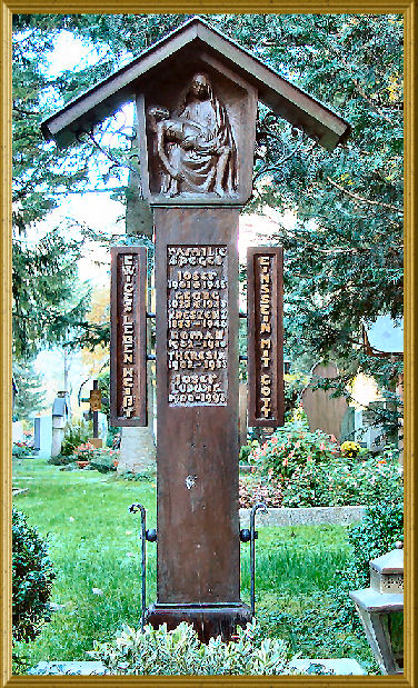 Tomb of oak wood with Pieta
